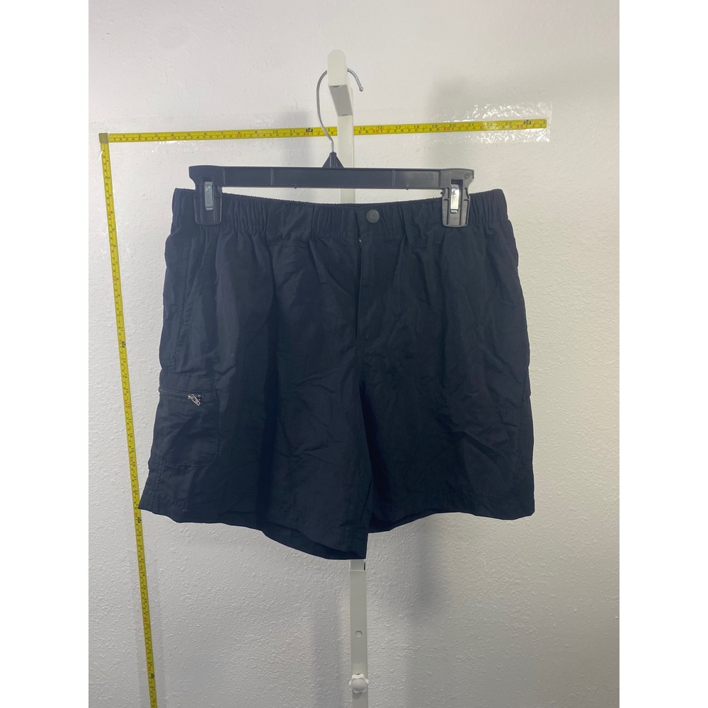 Columbia Sportswear‎ Mens Black Cargo Hiking Shorts Size Small Elastic Waist